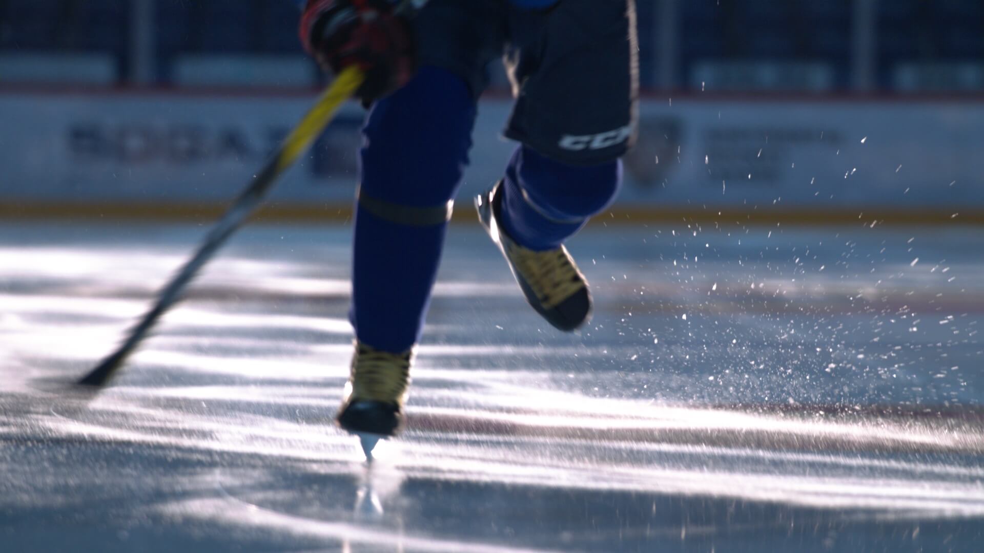 Ice hockey player skating
